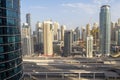 Beautiful view of Marina and JBR skyscrapers with Sheikh Zayed Road from JLT