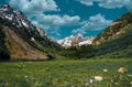 Beautiful view of Maroon bells peak at Maroon lake, Aspen, Colorado, USA Royalty Free Stock Photo