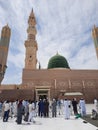 Beautiful exterior view of Masjid Al Nabawi Madinah. Royalty Free Stock Photo