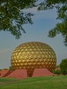 a beautiful view of Matrimandir temple in Auroville city, Tamil Nadu Royalty Free Stock Photo