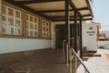 Beautiful view of a medical center and informative signs in the village of Torrao in Portugal