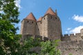 Beautiful view of Medieval City Carcassonne citadel in France Royalty Free Stock Photo