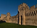 Beautiful view of the medieval city walls in the historic center of Avignon, Provence, France in the afternoon sun. Royalty Free Stock Photo