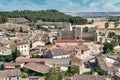 Beautiful view of medieval houses in Castilian town at Trigueros del Valle, Spain