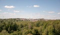 Beautiful view of a medieval little town surrounded by greenery