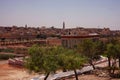 Beautiful view of the Meknes city buildings and trees in Morocco