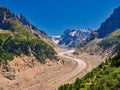 Beautiful View Of Mer De Glace Glacier - Mont Blanc Massif, Chamonix, France