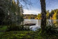 Beautiful view at Mercer Lake, the water feature in Oregon, USA