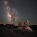 Milky Way galaxy over Devils Garden in Escalante Royalty Free Stock Photo