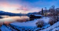 Austria - MillstÃ¯Â¿Â½tter lake in winter during the sunset