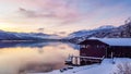 Austria - MillstÃ¯Â¿Â½tter lake in winter during the sunset