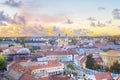 Beautiful view of the Minorit church and the panorama of the city of Eger, Hungary Royalty Free Stock Photo