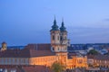 Beautiful view of the Minorit church and the panorama of the city of Eger, Hungary Royalty Free Stock Photo