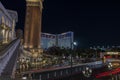 Beautiful view at The Mirage hotel on night sky background. Las Vegas, Nevada.