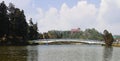 beautiful view of mirik lake surrounded by pine forest, located on himalaya mountains foothills near darjeeling Royalty Free Stock Photo