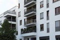 Beautiful view of modern buildings with big windows outdoors Royalty Free Stock Photo