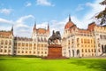 Beautiful view of the monument to Ferenc II RÃÂ¡kÃÂ³czi in front of the Hungarian Parliament in Budapest Royalty Free Stock Photo