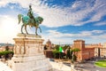 Beautiful view on the Monument to Victor Emmanue and Piazza Venezia, Rome, Italy Royalty Free Stock Photo