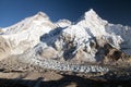 Beautiful view of mount Everest, Lhotse and Nuptse Royalty Free Stock Photo
