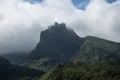 Beautiful view of Mount Kelud under the cloudy sky Royalty Free Stock Photo