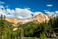 Beautiful view of a mountain with green trees in the foreground near Silvertown, USA Royalty Free Stock Photo