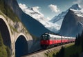 A beautiful view of mountain railways, Generative AI Illustration