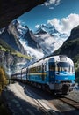 A beautiful view of mountain railways, Generative AI Illustration