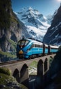 A beautiful view of mountain railways, Generative AI Illustration