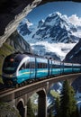 A beautiful view of mountain railways, Generative AI Illustration
