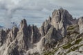 Panoramic view of the mountain range `Catini di Misurina` Dolomites, European Alps, Italy Royalty Free Stock Photo