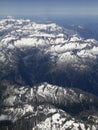 Beautiful aerial view of the mountain range of the European Alps