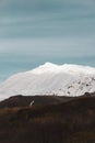 Beautiful view of the mountain Ruapehu in New Zealand under the cloudy sky