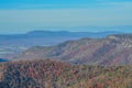 Beautiful view of the mountain tops on Skyline Drive in the Blue Ridge Mountains of Virginia Royalty Free Stock Photo