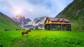 Beautiful view of mountain valley landscape in Juta, Georgia