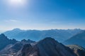 Beautiful view from the mountain Valluga, Lechtal alps, Austria