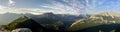 Beautiful view of the mountains around Banff Gondola in the Rocky Mountains, Banff National Park, Alberta, Canada Royalty Free Stock Photo