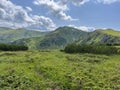 A beautiful view of the mountains in the Ukrainian Carpathians. Mount Hoverla