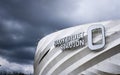 Nagyerdei stadium with stormy cloud