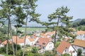 Beautiful view of Namhae German Village surrounded with trees in Namhae County, South Korea Royalty Free Stock Photo