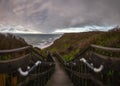 Stairs leading down Mohegan Bluffs at Block Island