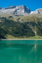 Beautiful view of Neves lake in the italian alps