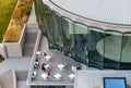 The Beautiful view of the new Martin Building  and cafe from the top floor of the Denver Art Royalty Free Stock Photo