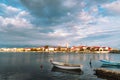 Beautiful view of Nin town with moored boats, Dalmatia, Croatia Royalty Free Stock Photo