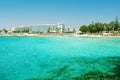 Beautiful view Nissi beach Agia Napa Cyprus. Royalty Free Stock Photo