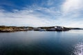 Beautiful view on nowegian fjords and seaside houses Royalty Free Stock Photo