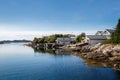 Beautiful view on nowegian fjords and seaside houses Royalty Free Stock Photo