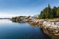 Beautiful view on nowegian fjords and seaside houses Royalty Free Stock Photo