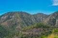 Beautiful view from Oak Creek Vista in the mountains of Arizona pine forest. Royalty Free Stock Photo