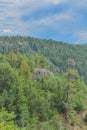 Beautiful view from Oak Creek Vista in the mountains of Arizona pine forest. Royalty Free Stock Photo