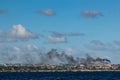 Beautiful view of the ocean about the cloudy sky in the Dominican Republic